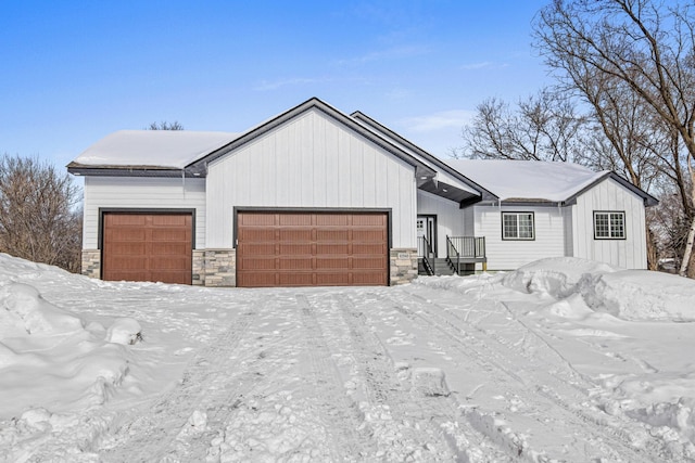 view of front of home with a garage