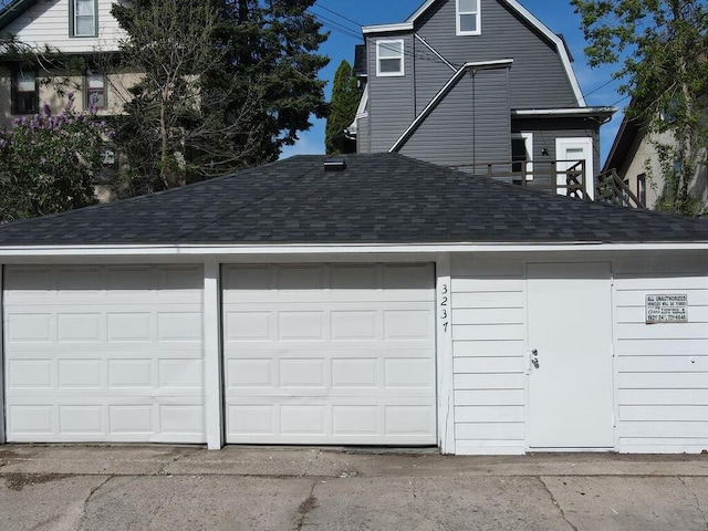 view of garage