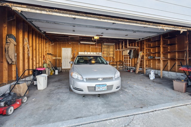 view of garage