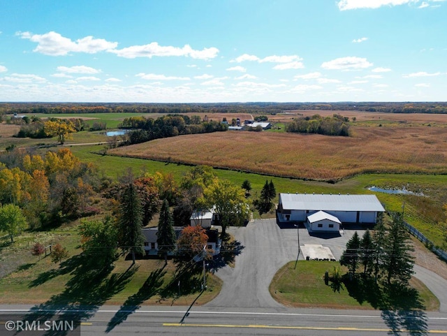 drone / aerial view featuring a rural view