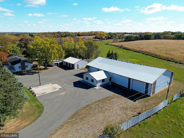 bird's eye view featuring a rural view