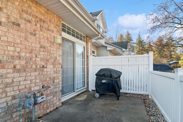 view of patio / terrace featuring a grill