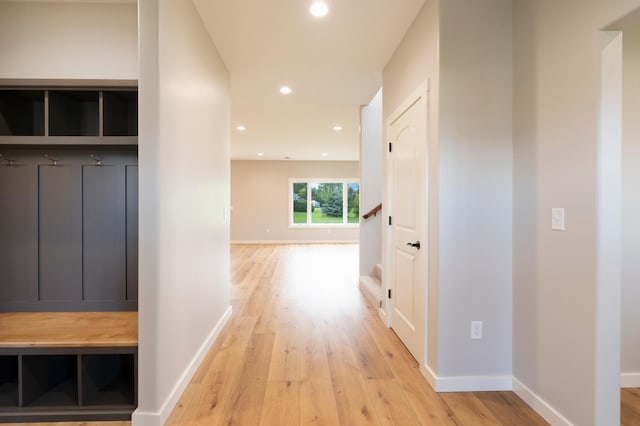 hallway featuring light hardwood / wood-style flooring