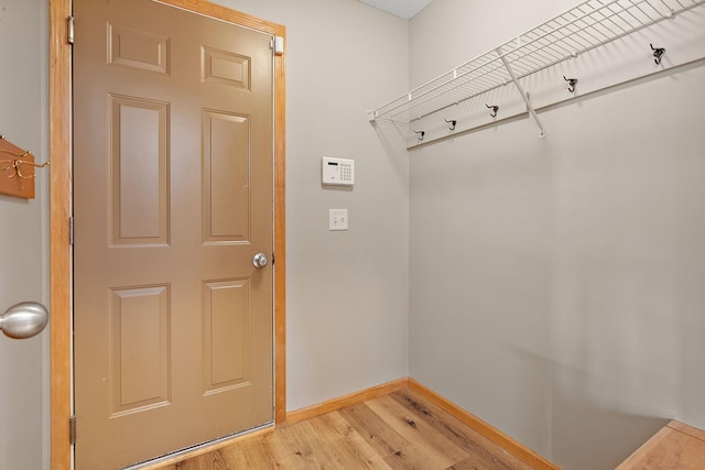 mudroom with light wood-type flooring