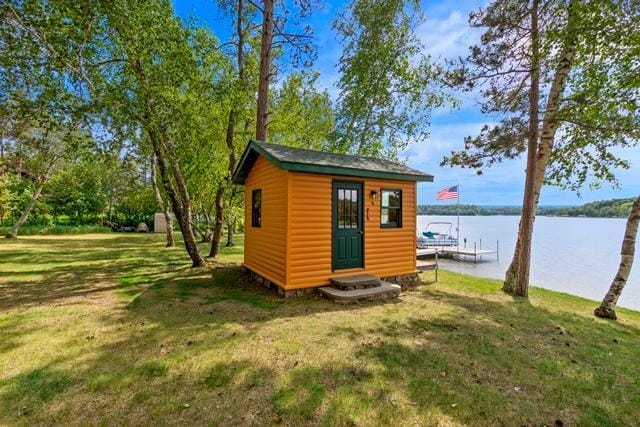 34779 County Road 39, Pequot Lakes, MN 56472 - view of outbuilding with a water view