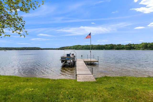 34779 County Road 39, Pequot Lakes, MN 56472 - dock area featuring boat lift and a water view