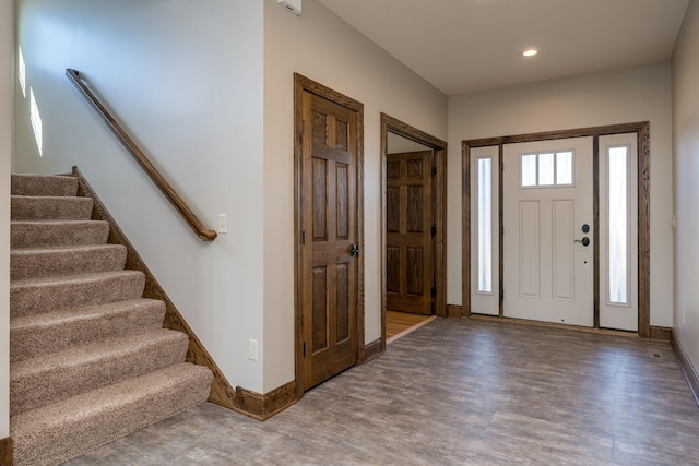 foyer featuring light wood-type flooring