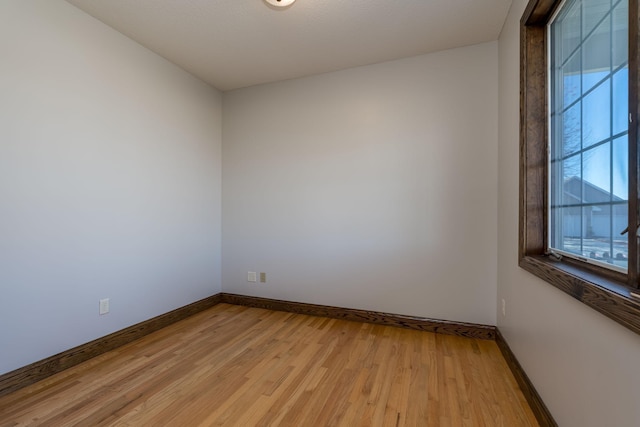 empty room featuring light hardwood / wood-style flooring and a healthy amount of sunlight