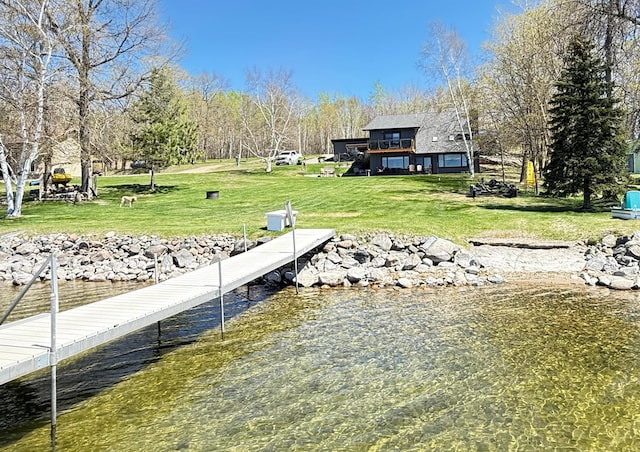 8291 Boy Lake Dr NE, Remer, MN 56672 - dock featuring a yard and a water view