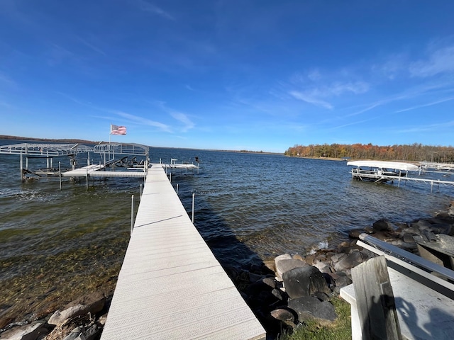 8291 Boy Lake Dr NE, Remer, MN 56672 - dock with a water view and boat lift