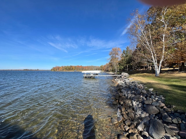 8291 Boy Lake Dr NE, Remer, MN 56672 - water view featuring a dock