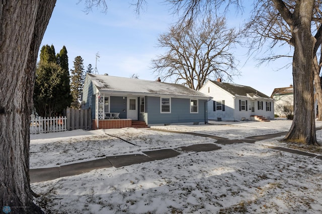 view of front of property with a porch