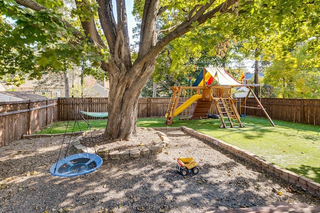 view of yard featuring a playground