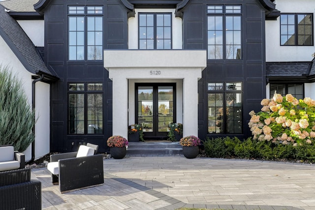 entrance to property with french doors