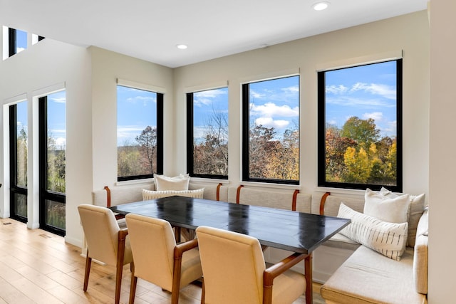 dining room featuring light hardwood / wood-style floors