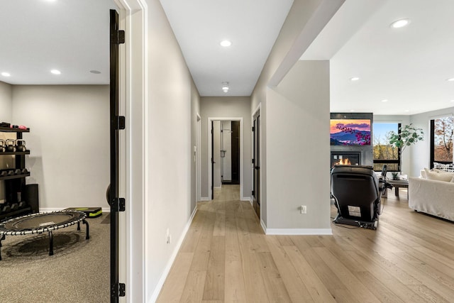 hall featuring light hardwood / wood-style floors