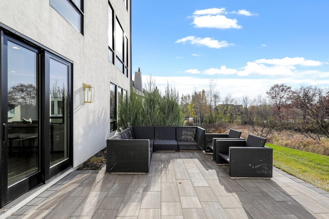 view of patio / terrace featuring an outdoor living space