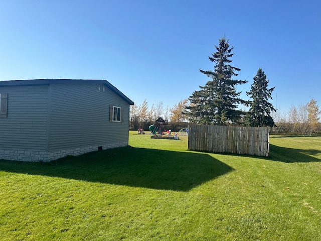 view of yard featuring a playground