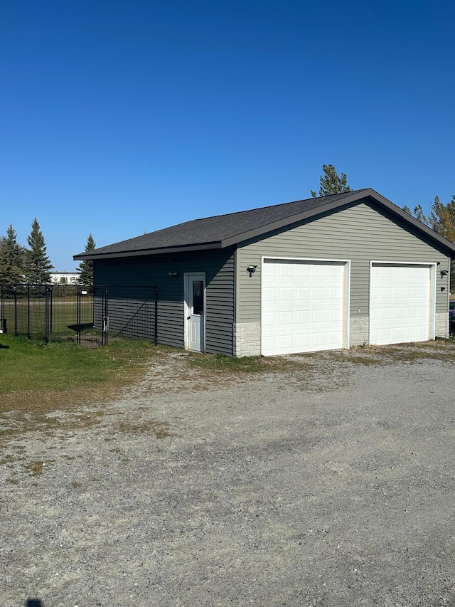 view of garage