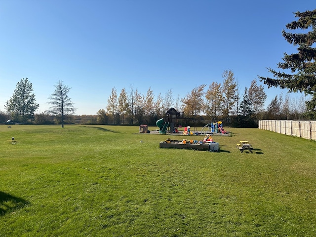 view of yard featuring a playground