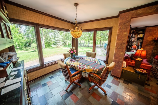 1425 20th St SW, Rochester, MN 55902 - dining room with a chandelier and crown molding