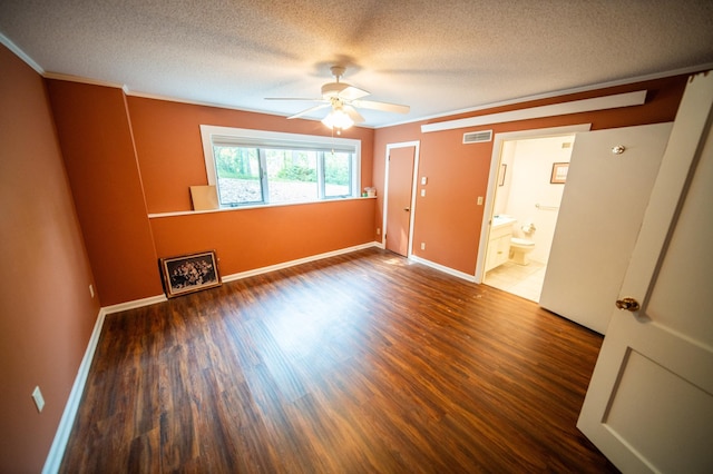 1425 20th St SW, Rochester, MN 55902 - spare room featuring a textured ceiling, a ceiling fan, wood finished floors, and crown molding