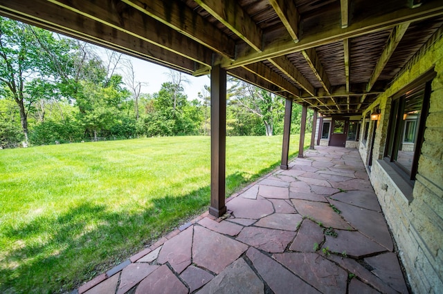 1425 20th St SW, Rochester, MN 55902 - view of patio / terrace with a forest view