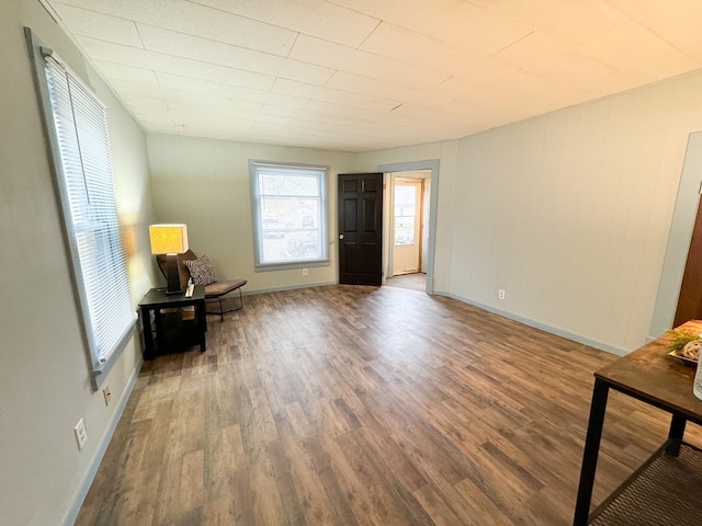 interior space with hardwood / wood-style flooring