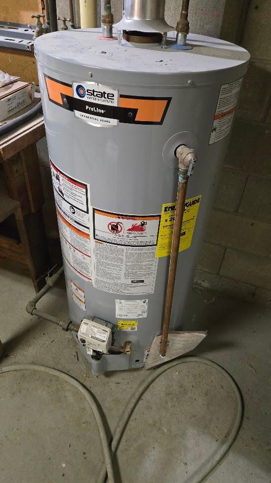 utilities featuring gas water heater