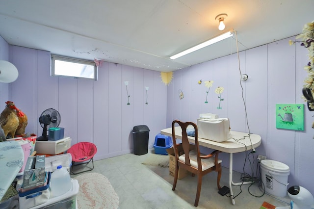 interior space featuring a decorative wall