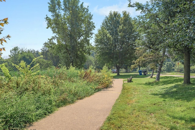 view of community featuring a yard