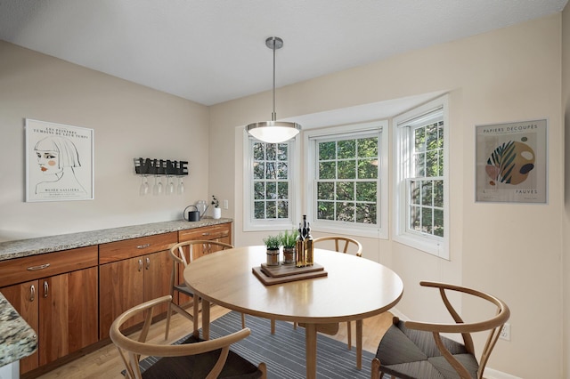 dining room with light hardwood / wood-style floors