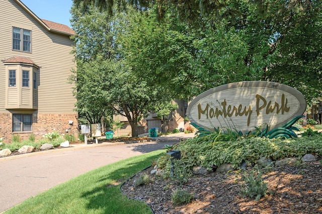 view of community sign