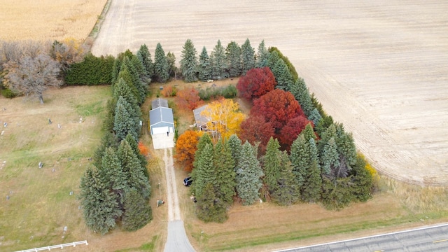 drone / aerial view with a rural view