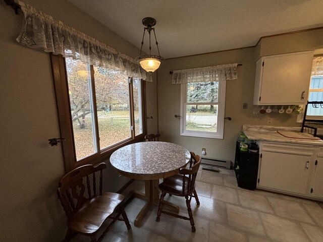 dining room with baseboard heating