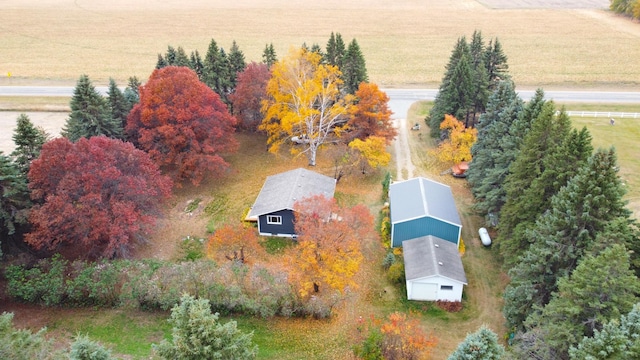 bird's eye view featuring a rural view