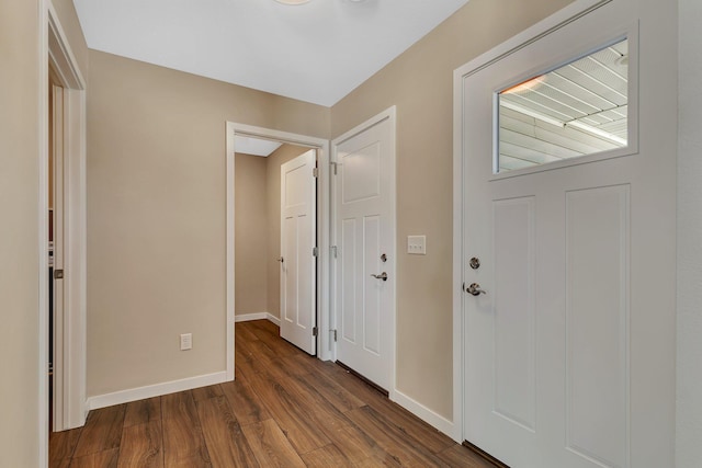 1710 Maple Leaf Ln, Litchfield, MN 55355 - foyer entrance featuring baseboards and dark wood-style floors