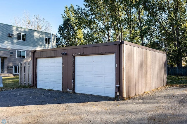 view of detached garage