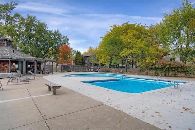 view of pool with a patio area