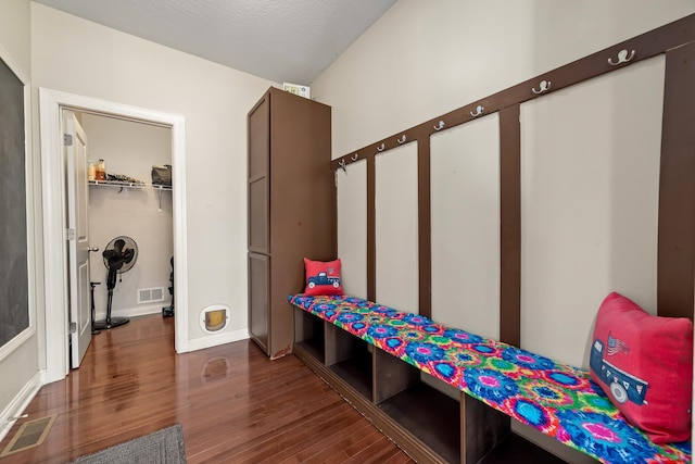 mudroom with dark hardwood / wood-style flooring