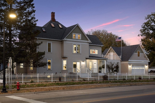 view of front facade with a garage