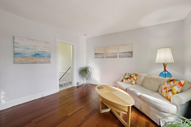 living room with wood-type flooring