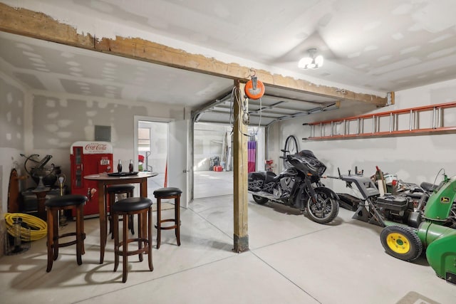 basement with indoor bar