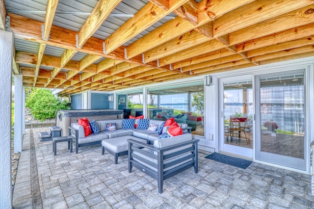 view of patio featuring an outdoor hangout area