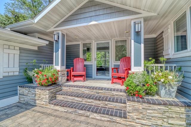 exterior space featuring covered porch