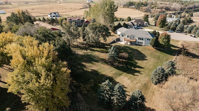 bird's eye view with a rural view