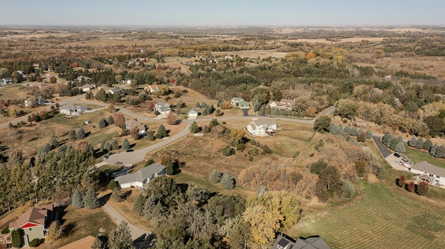 drone / aerial view with a rural view