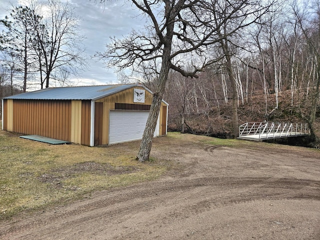 exterior space featuring a garage