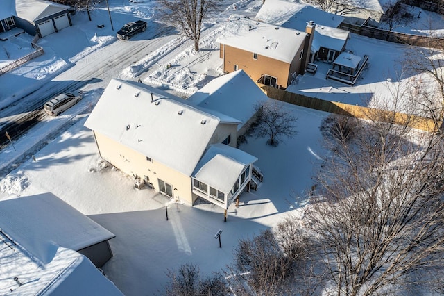 view of snowy aerial view