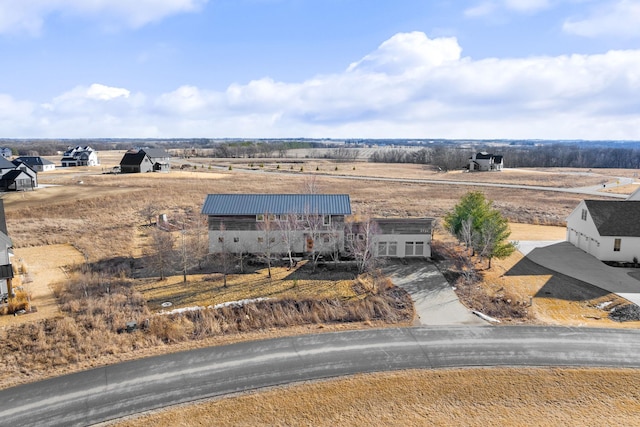 bird's eye view with a rural view